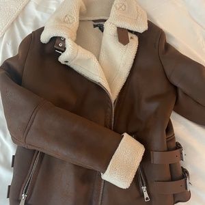 Aqua Jacket Faux Leather with Sherling